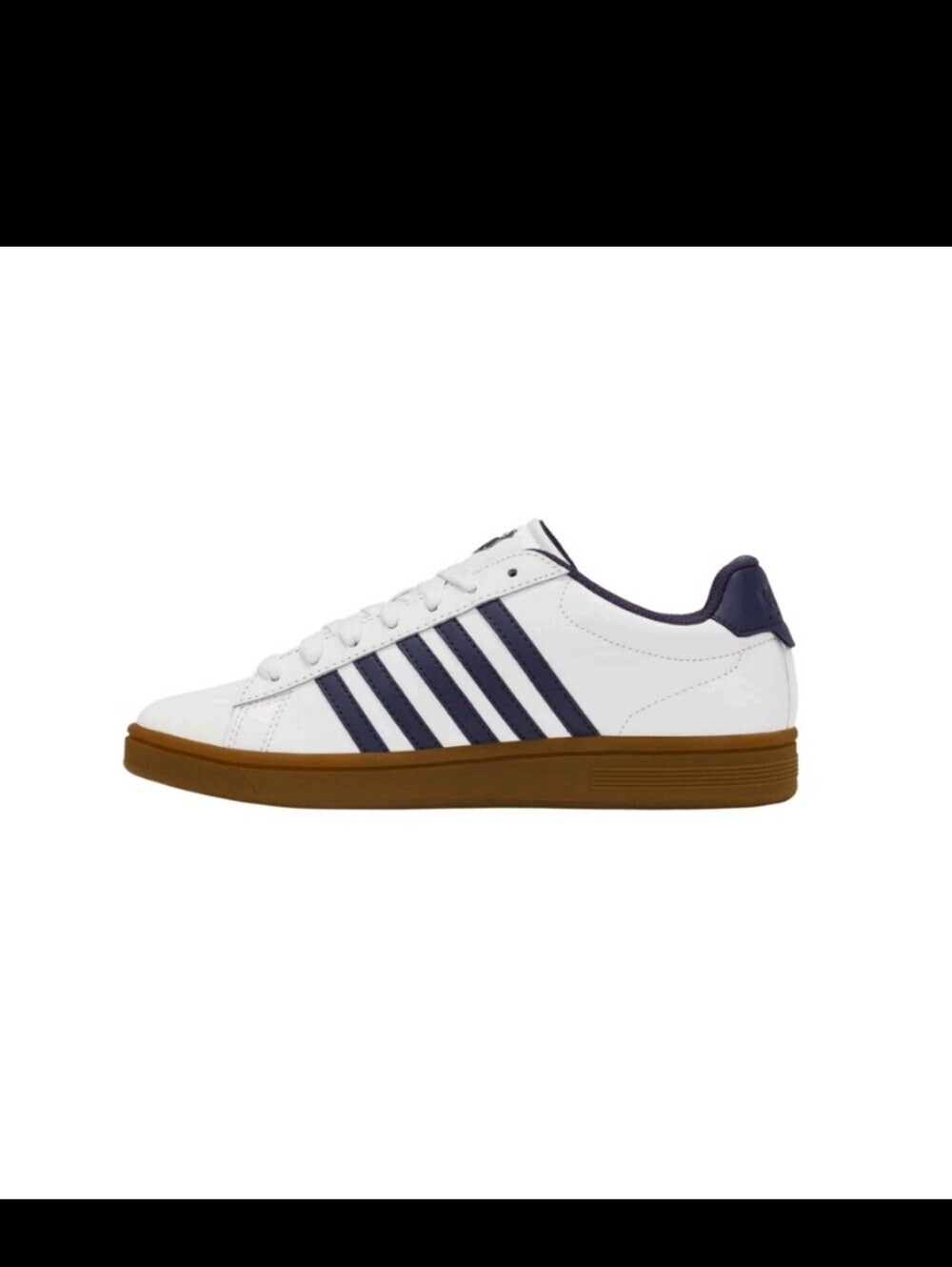 K-Swiss Court Tiebreak II Men’s Sneakers Bright White Naval Academy Gum Leather - Picture 5 of 8